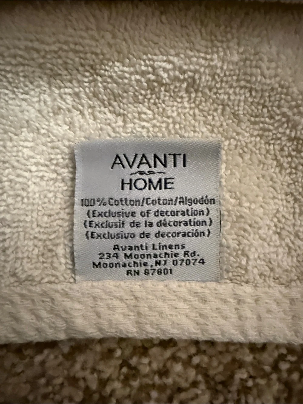 Avanti Creme  Hand Towel with Embroidered Orange and Yellow Birds